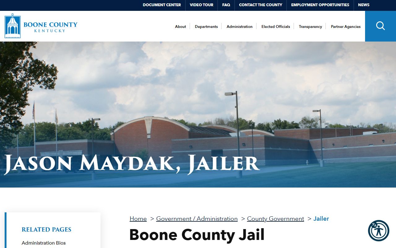 Boone County Jail inmate search system