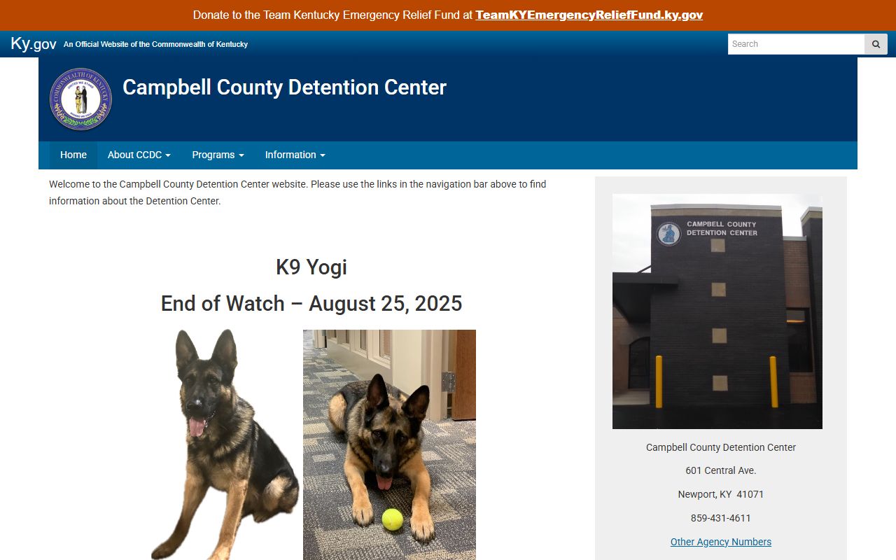 Campbell County Detention Center in Newport Kentucky